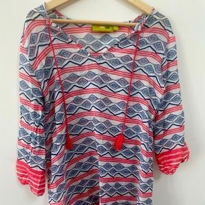 Multi- Color (blue white and pinky red) Rock Flower Paper coverup size small